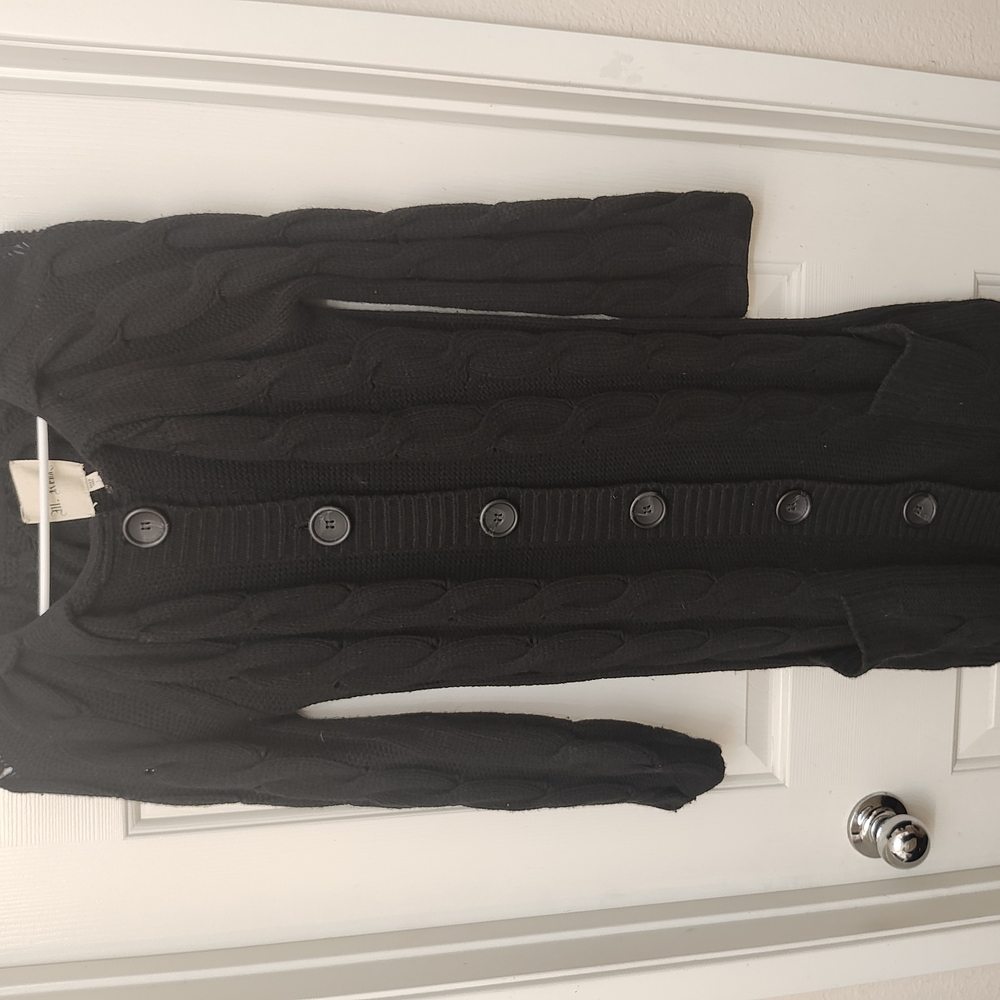 Black Cable Knit Cardigan
